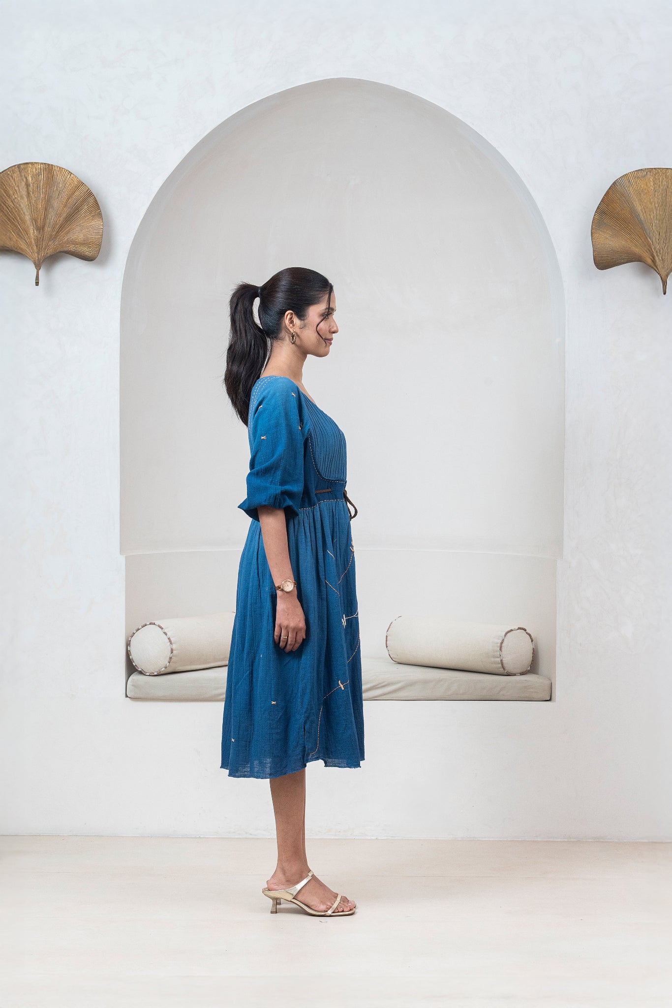 Ombre Indigo Blue Kintsugi Inspired Dress