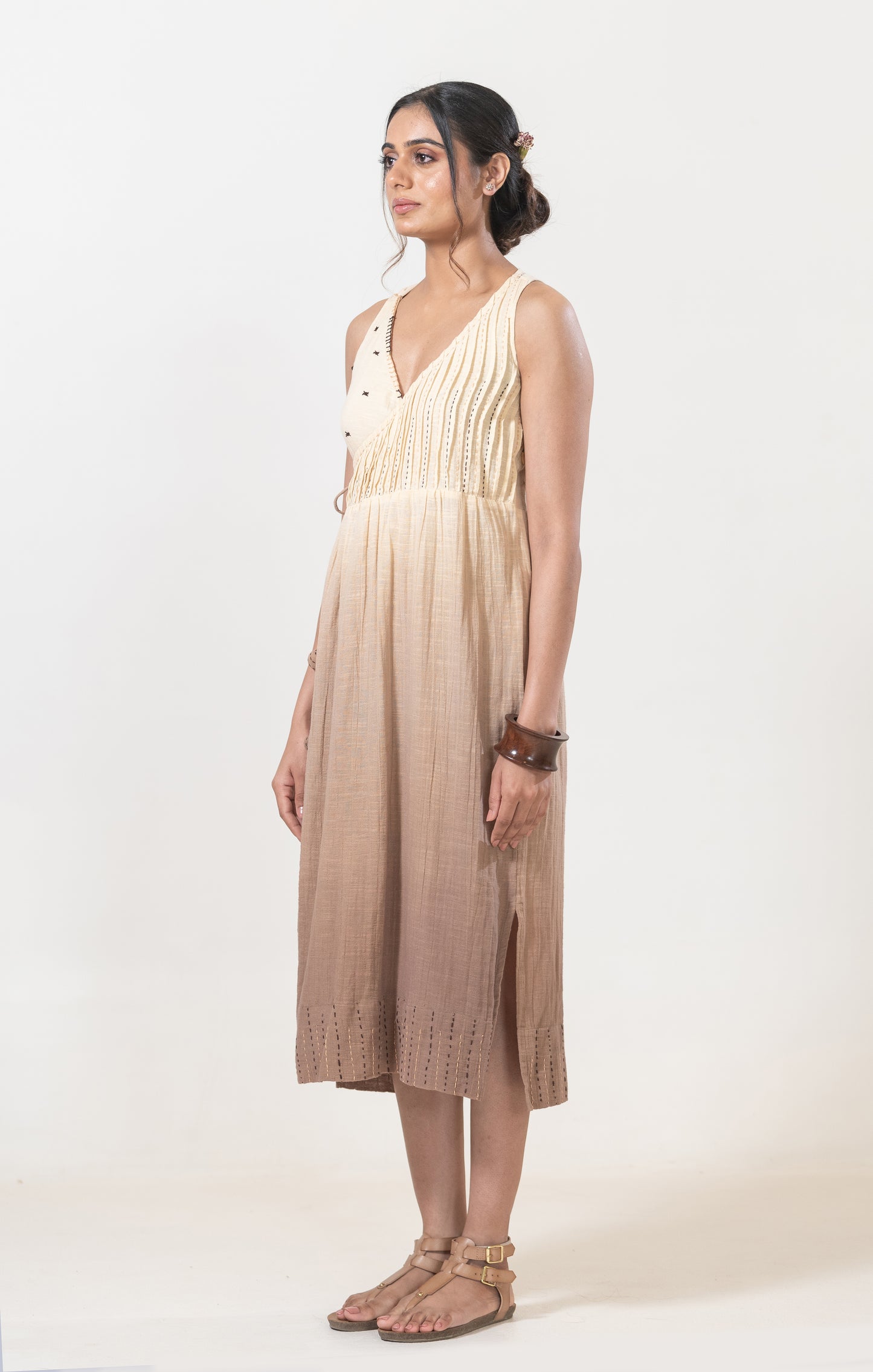 Ombre Cotton Tie-on Dress