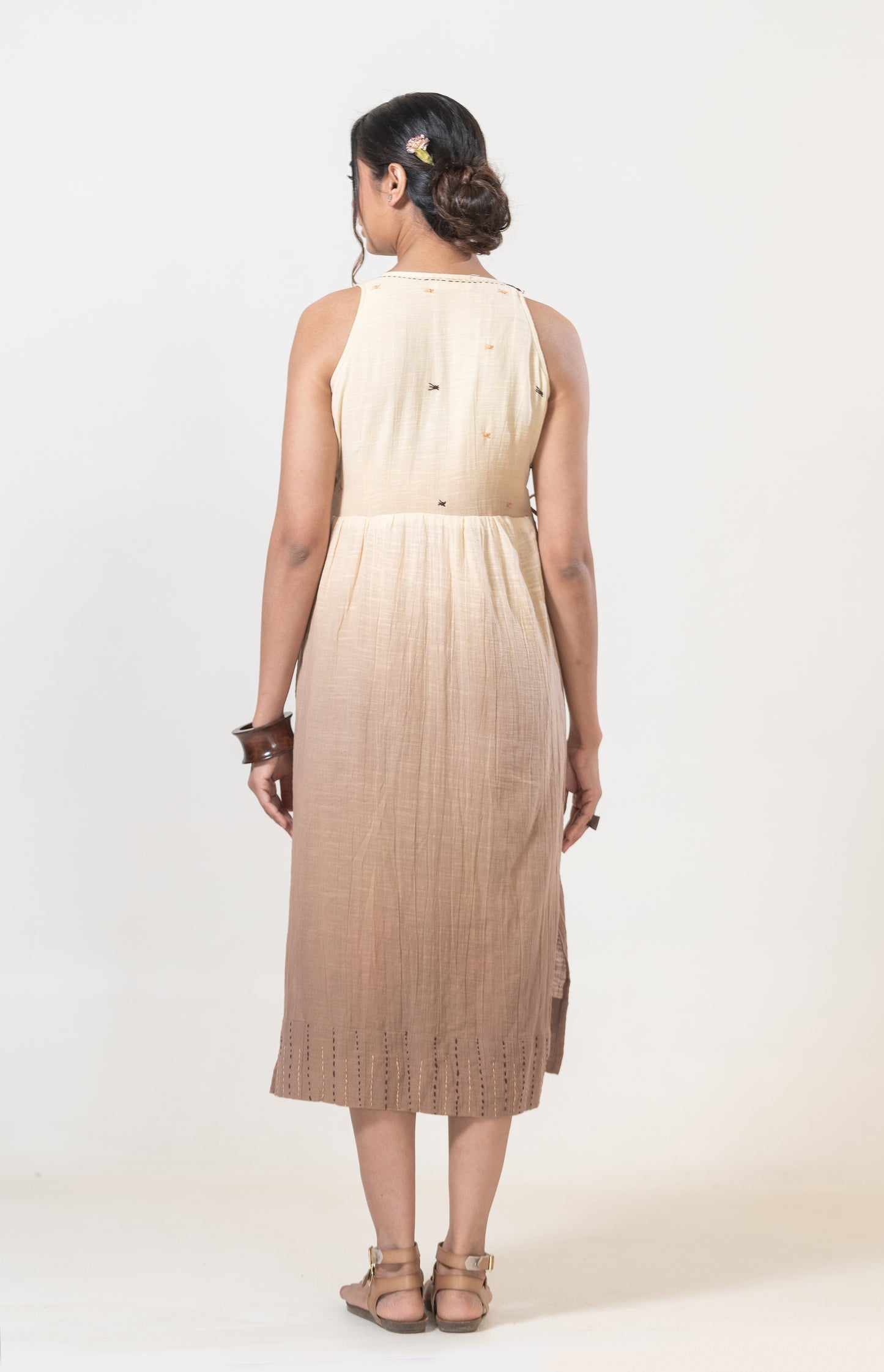 Ombre Cotton Tie-on Dress