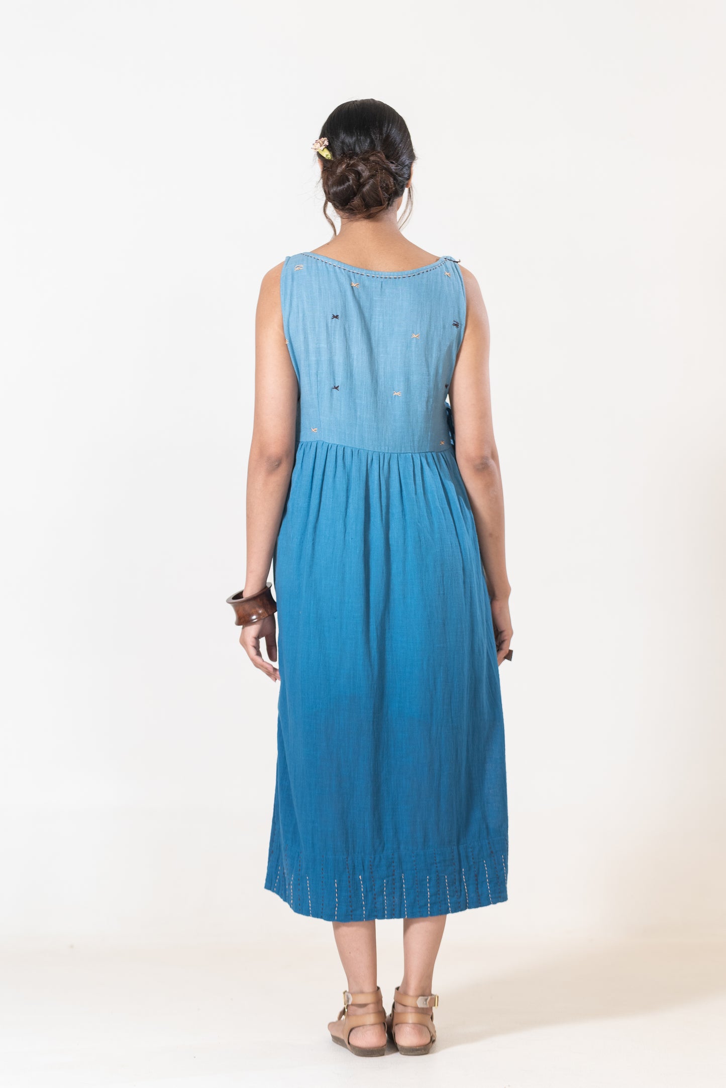Ombre Cotton Tie-on Dress