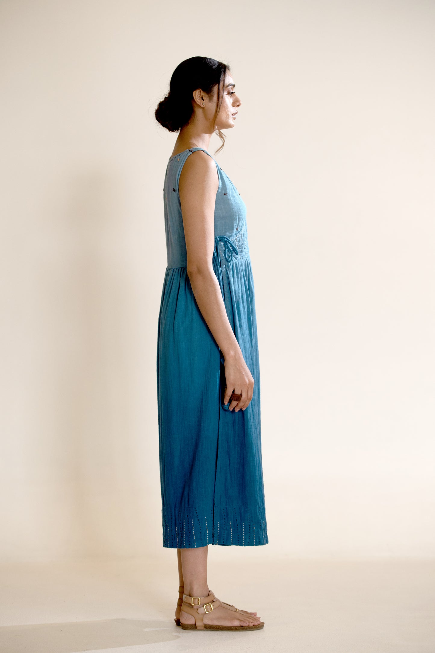 Ombre Cotton Tie-on Dress