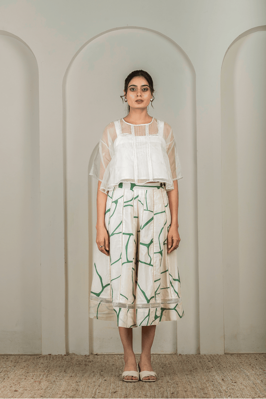 Sheer Organza Embroidered Top
