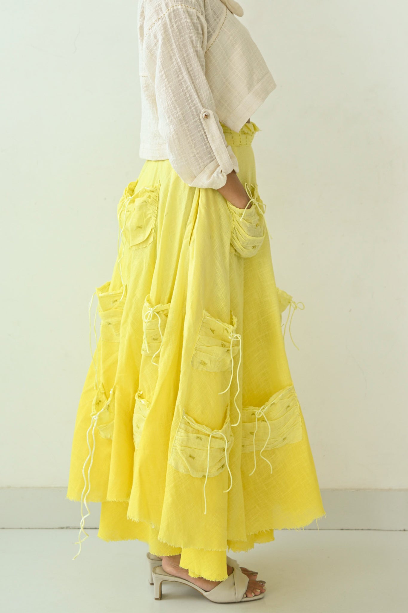 Cotton Double-layered Pocketful Skirt