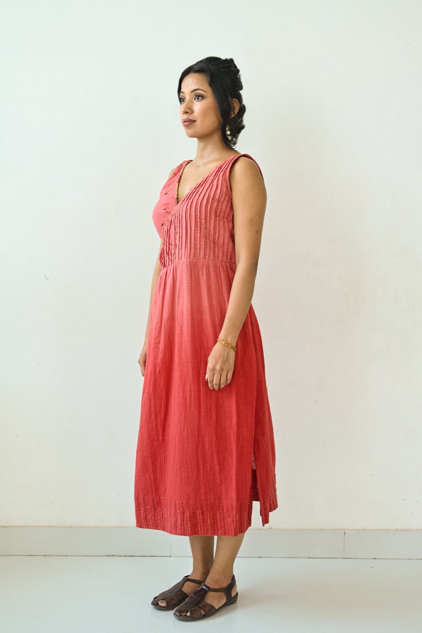 Ombre Cotton Tie-on Dress
