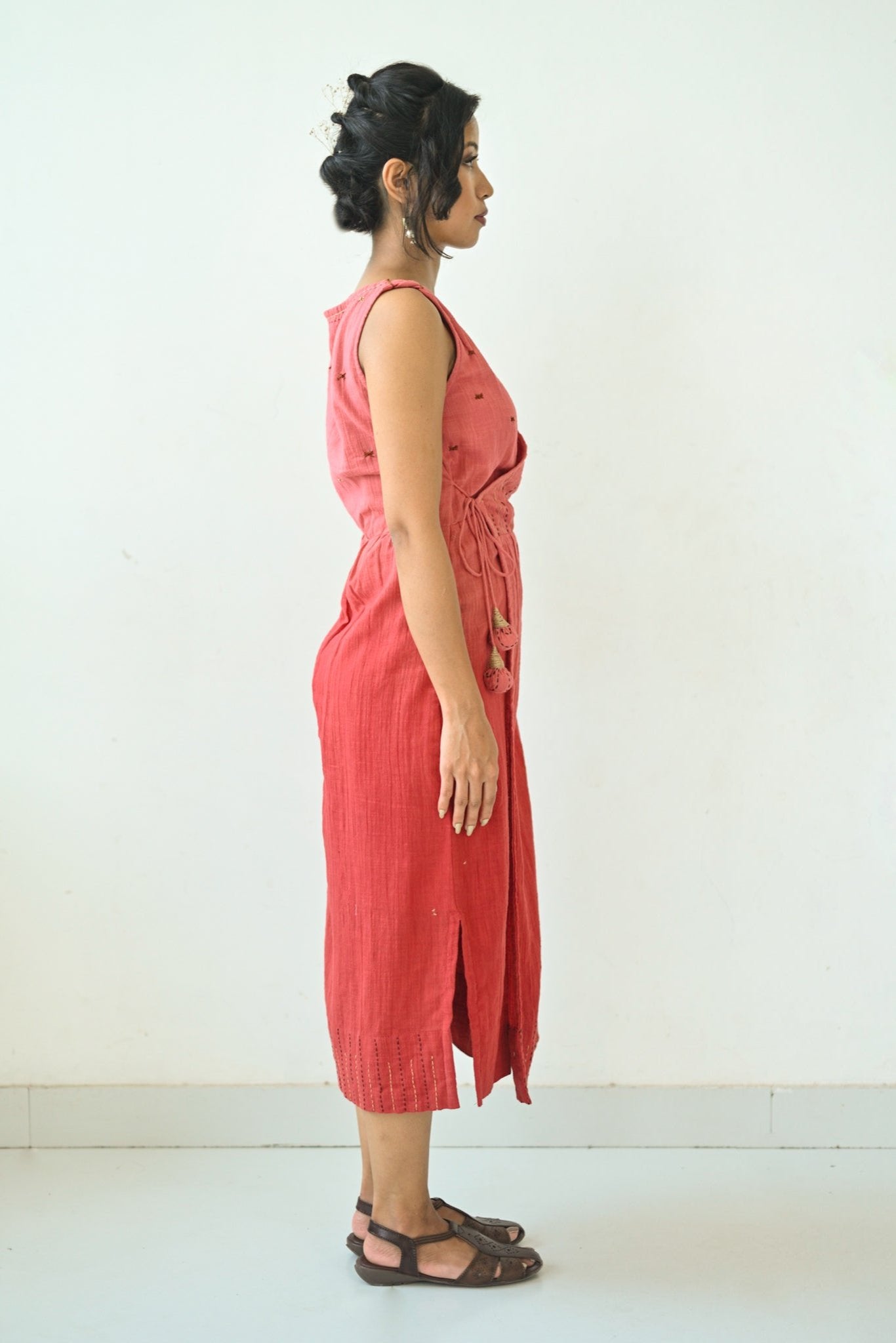 Ombre Cotton Tie-on Dress