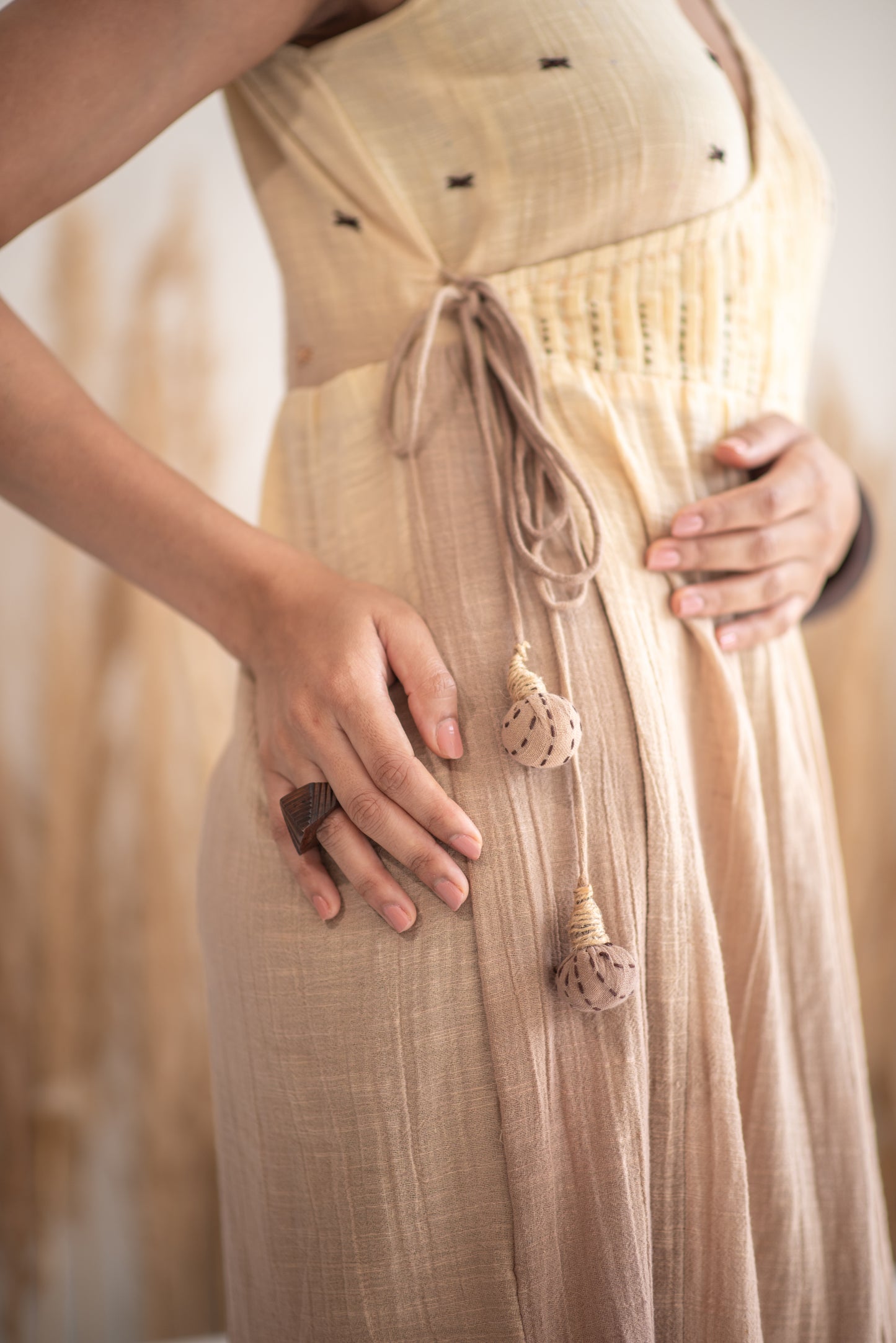 Ombre Cotton Tie-on Dress