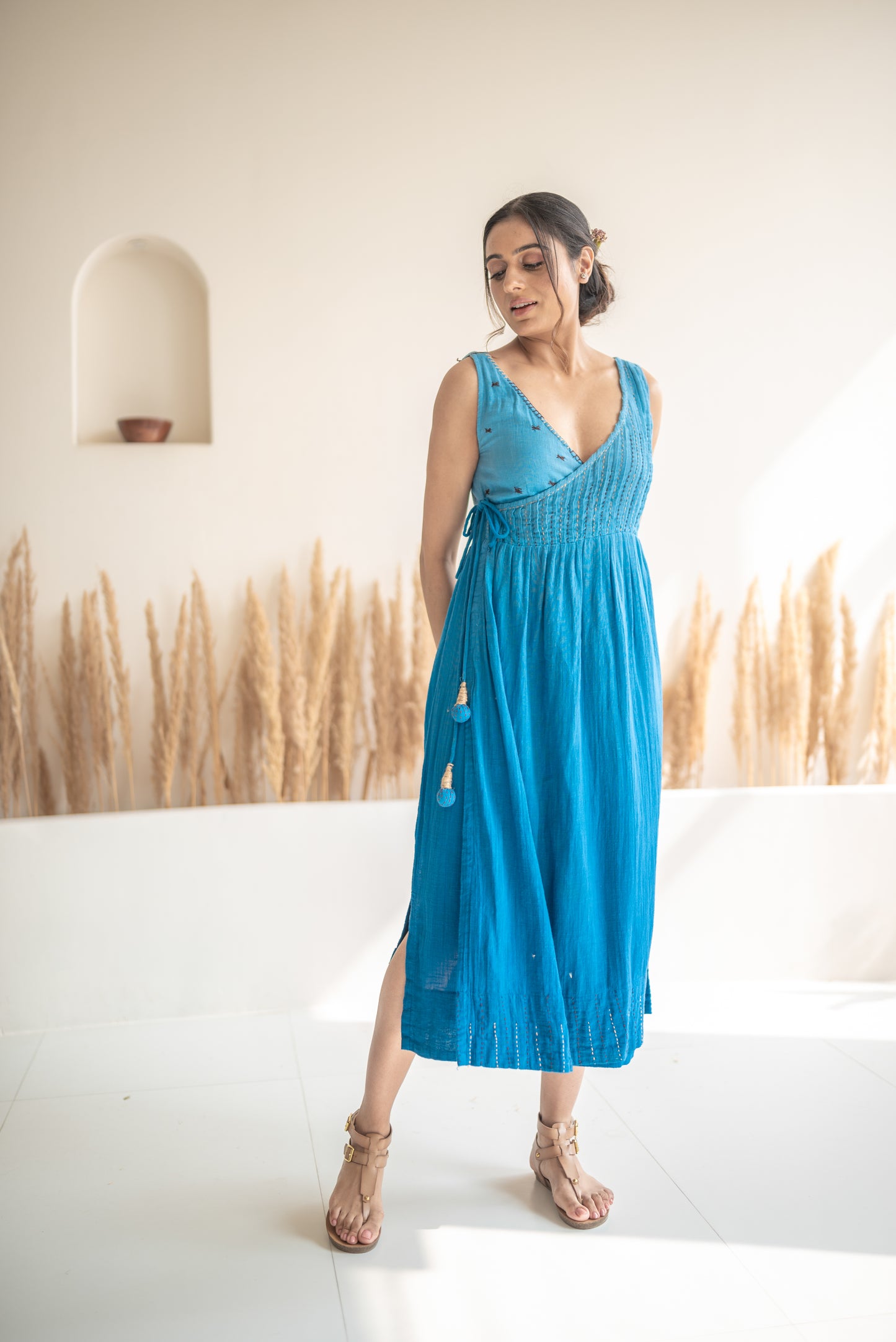 Ombre Cotton Tie-on Dress