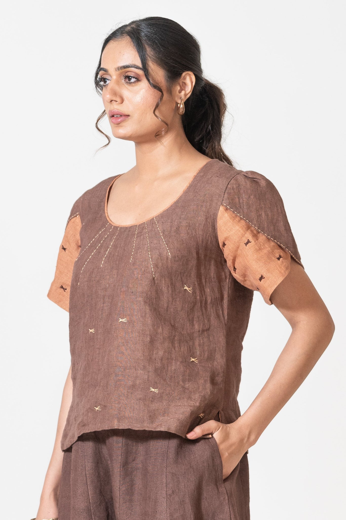 Top With Tulip Style Sleeves