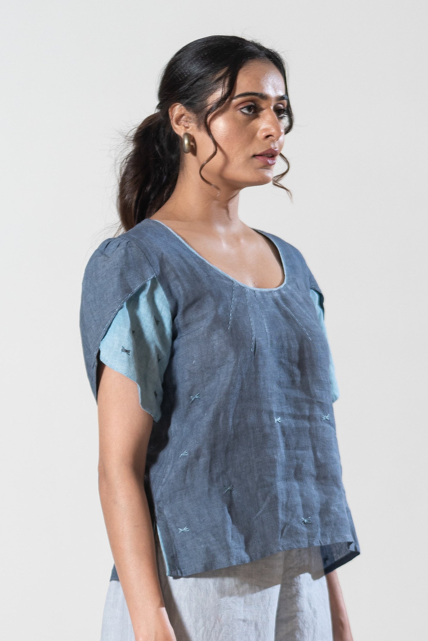 Top With Tulip Style Sleeves