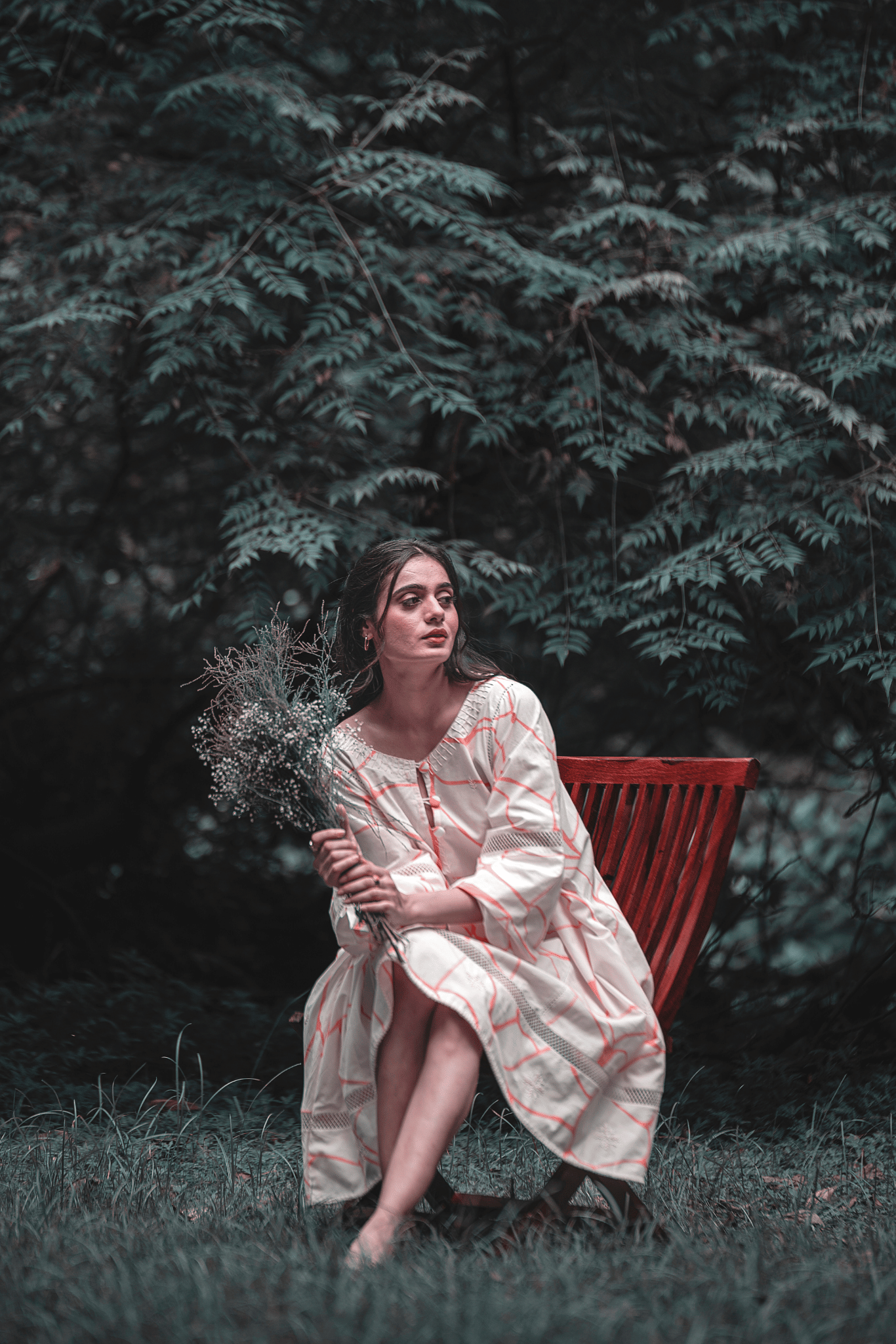 Beige Anti-Fit Cotton Dress