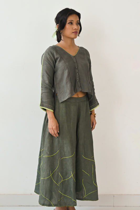 Olive Linen Co-Ord Set