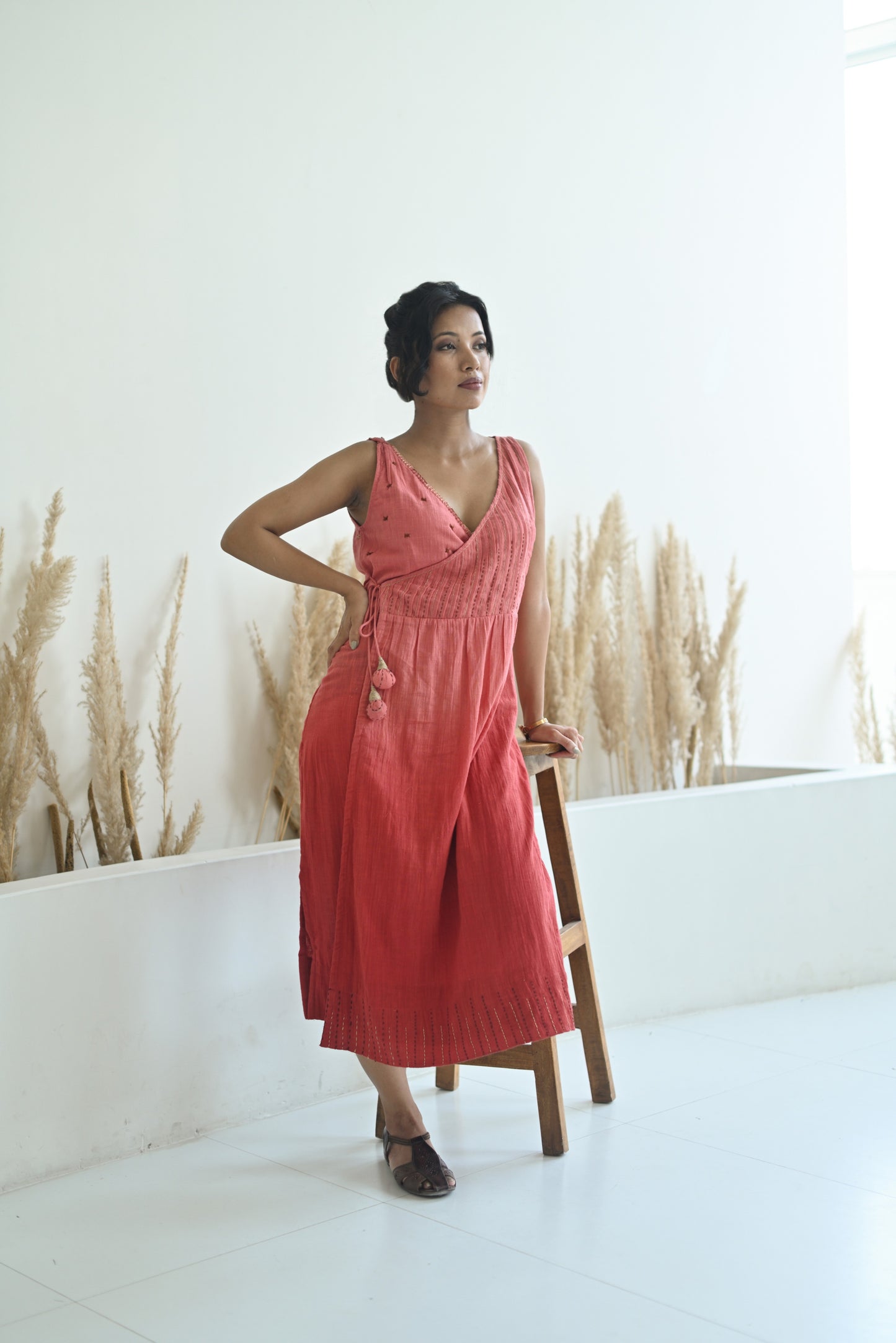 Ombre Cotton Tie-on Dress