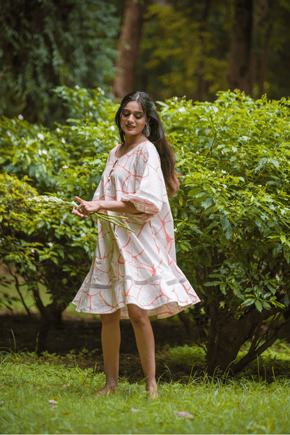 Beige Anti-Fit Cotton Dress