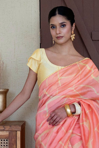 Lemon Yellow Chanderi Silk Blouse