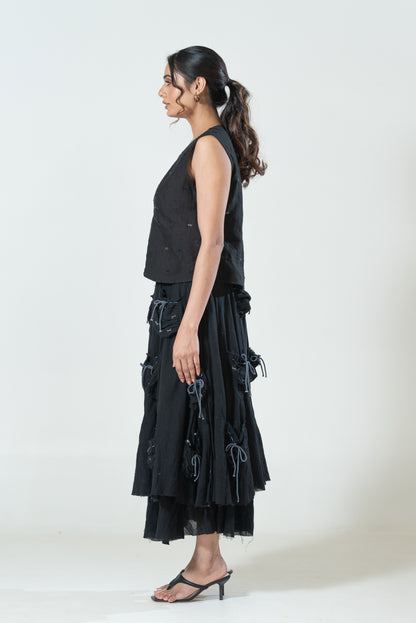 Cotton Double-layered Pocketful Skirt