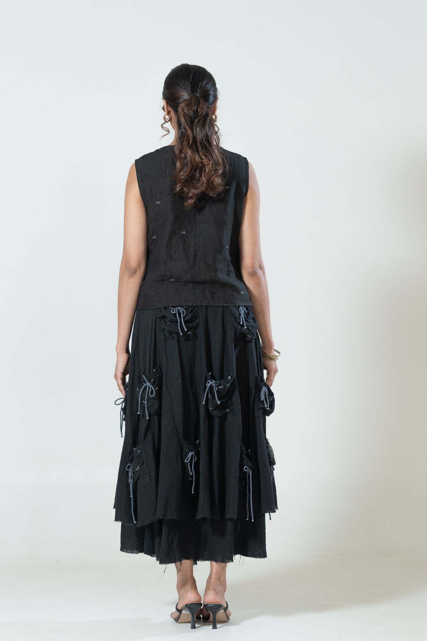 Cotton Double-layered Pocketful Skirt