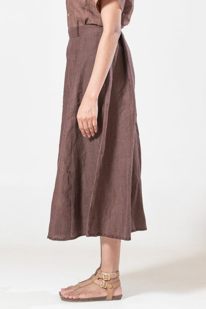 Hand and Machine Embroidered Linen Culottes