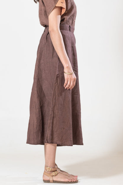 Hand and Machine Embroidered Linen Culottes