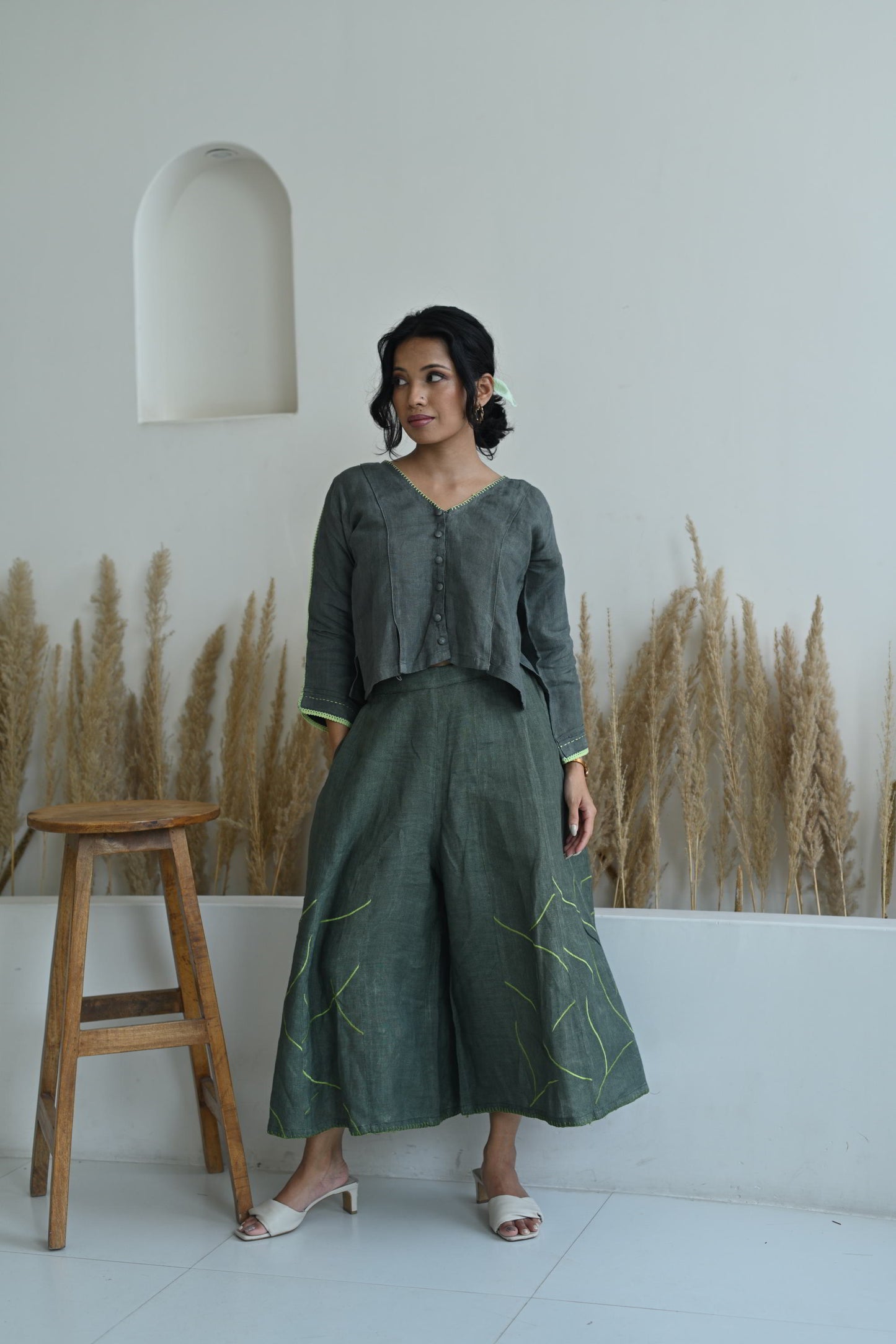 Olive Linen Co-Ord Set