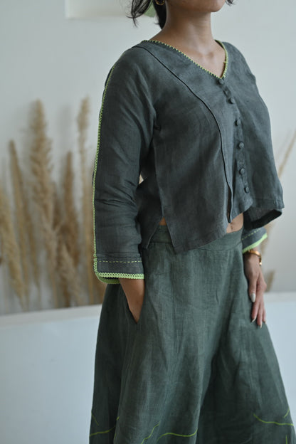 Olive Linen Co-Ord Set