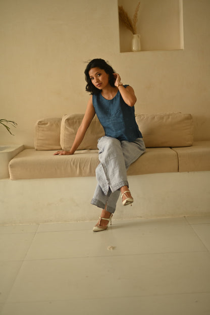 Linen Embroidered Top