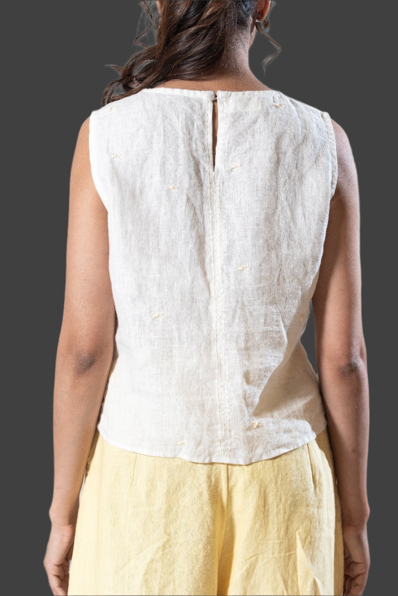 Linen Embroidered Top