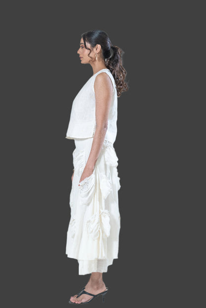 Cotton Double-layered Pocketful Skirt