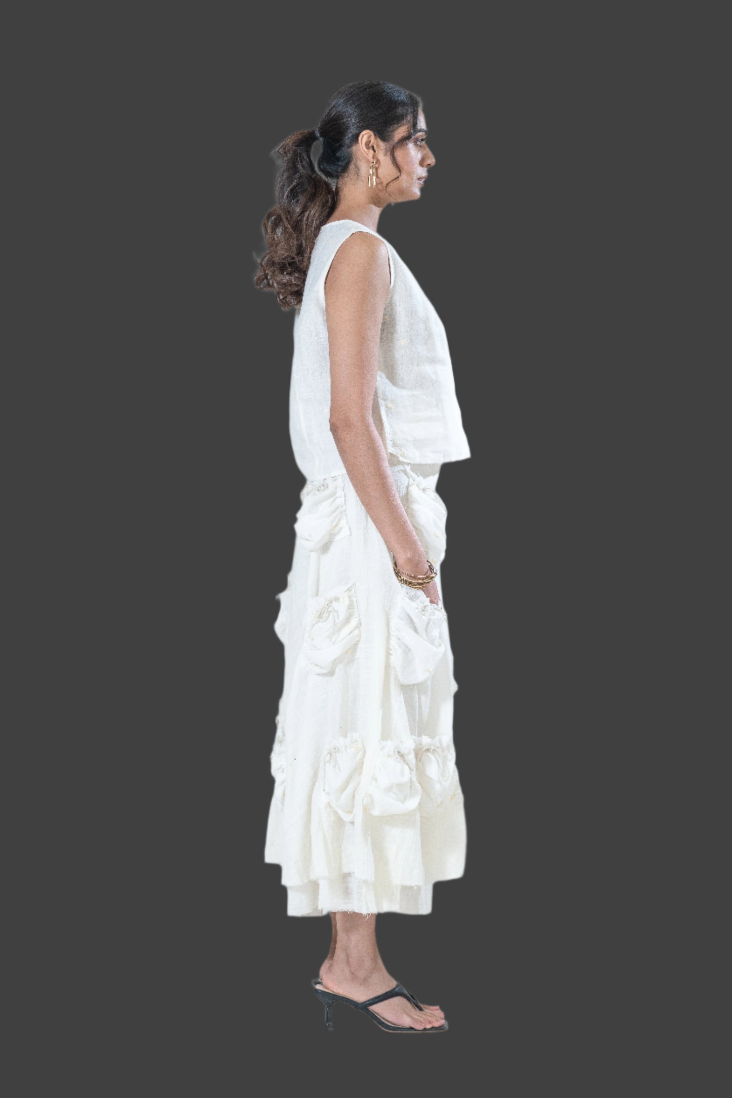 Cotton Double-layered Pocketful Skirt