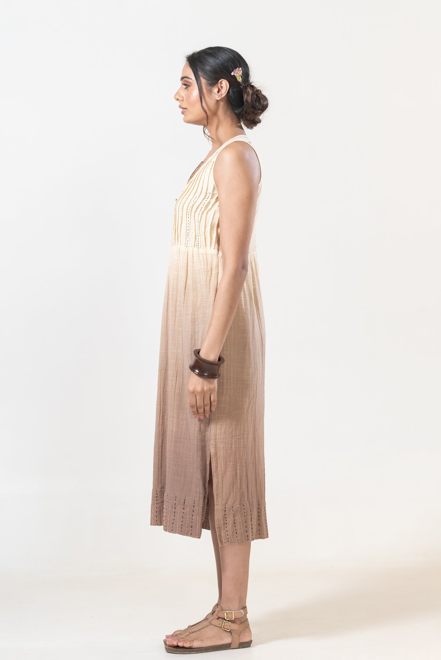 Ombre Cotton Tie-on Dress