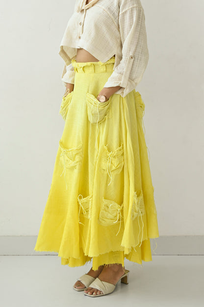 Cotton Double-layered Pocketful Skirt