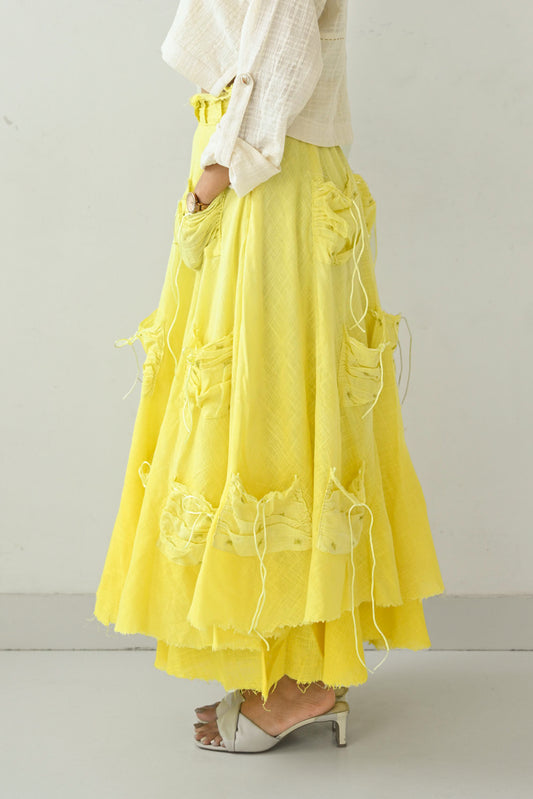 Cotton Double-layered Pocketful Skirt