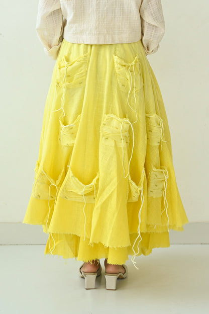 Cotton Double-layered Pocketful Skirt