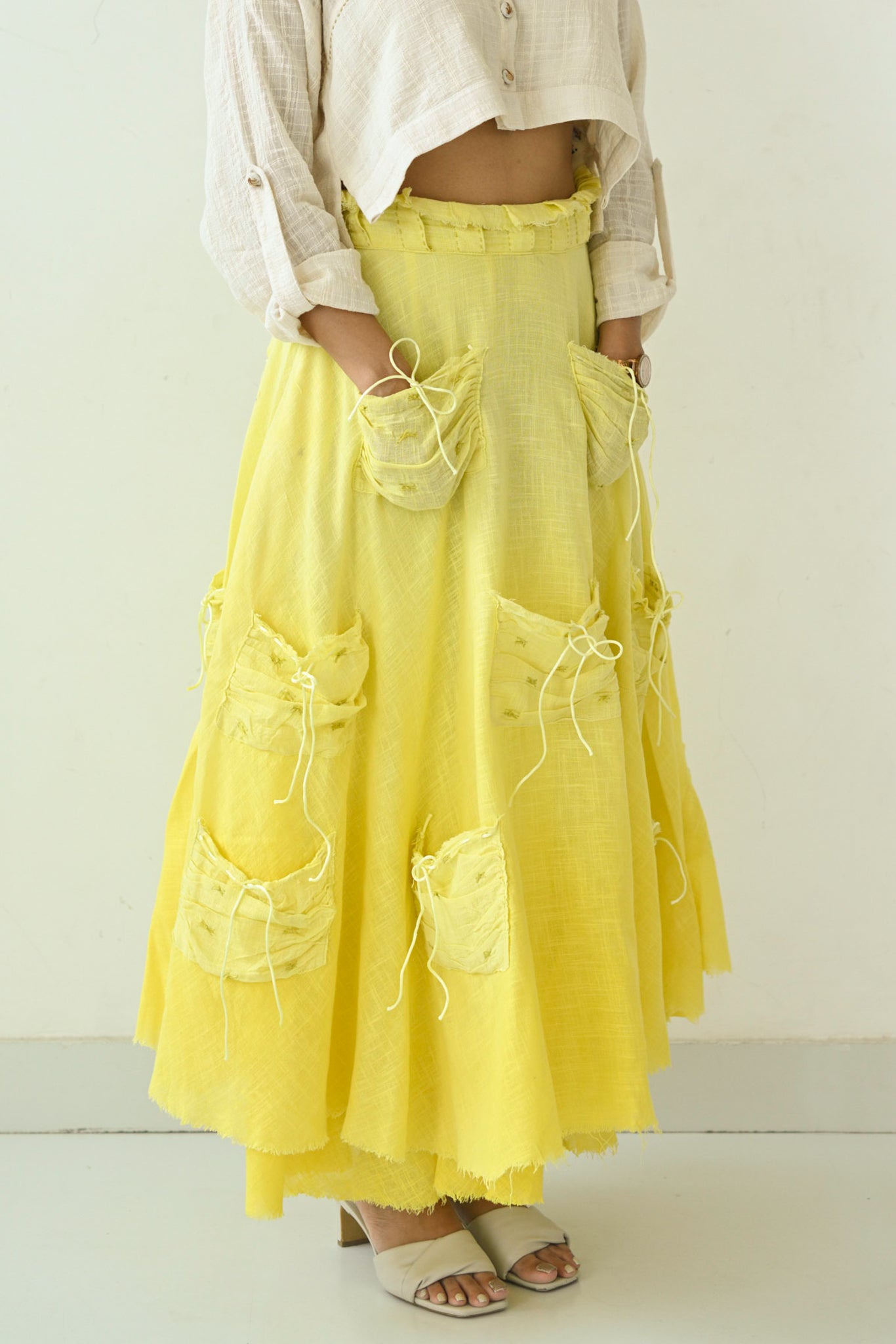 Cotton Double-layered Pocketful Skirt