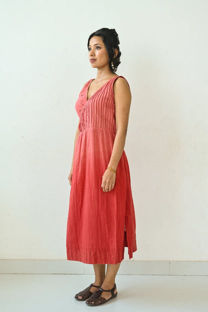 Ombre Cotton Tie-on Dress