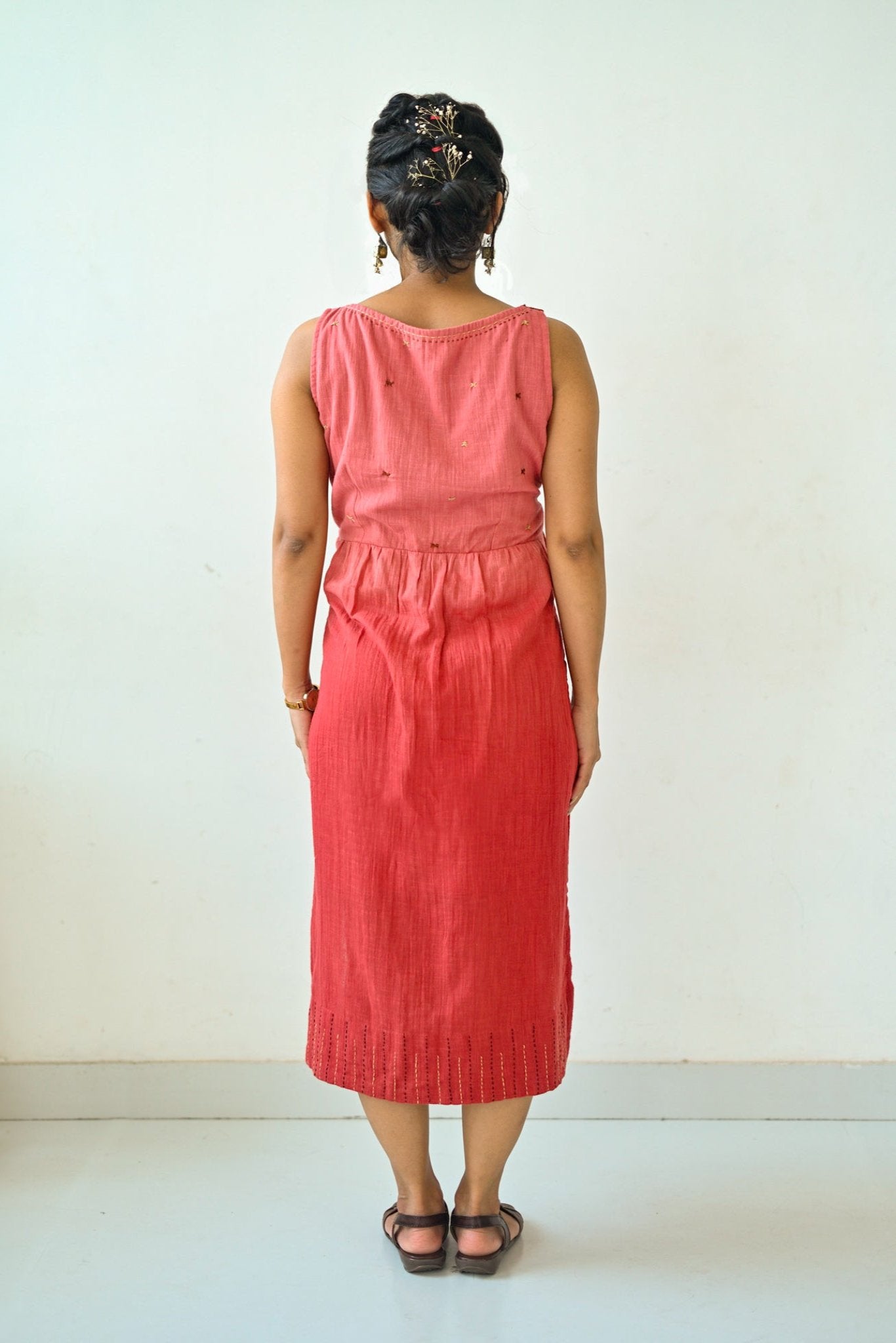 Ombre Cotton Tie-on Dress