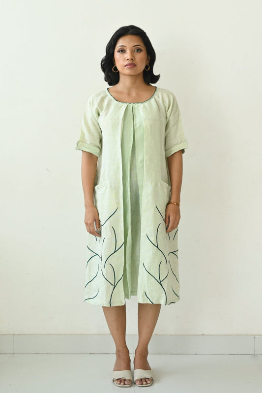 Pastel Green Linen Anti-fit Dress