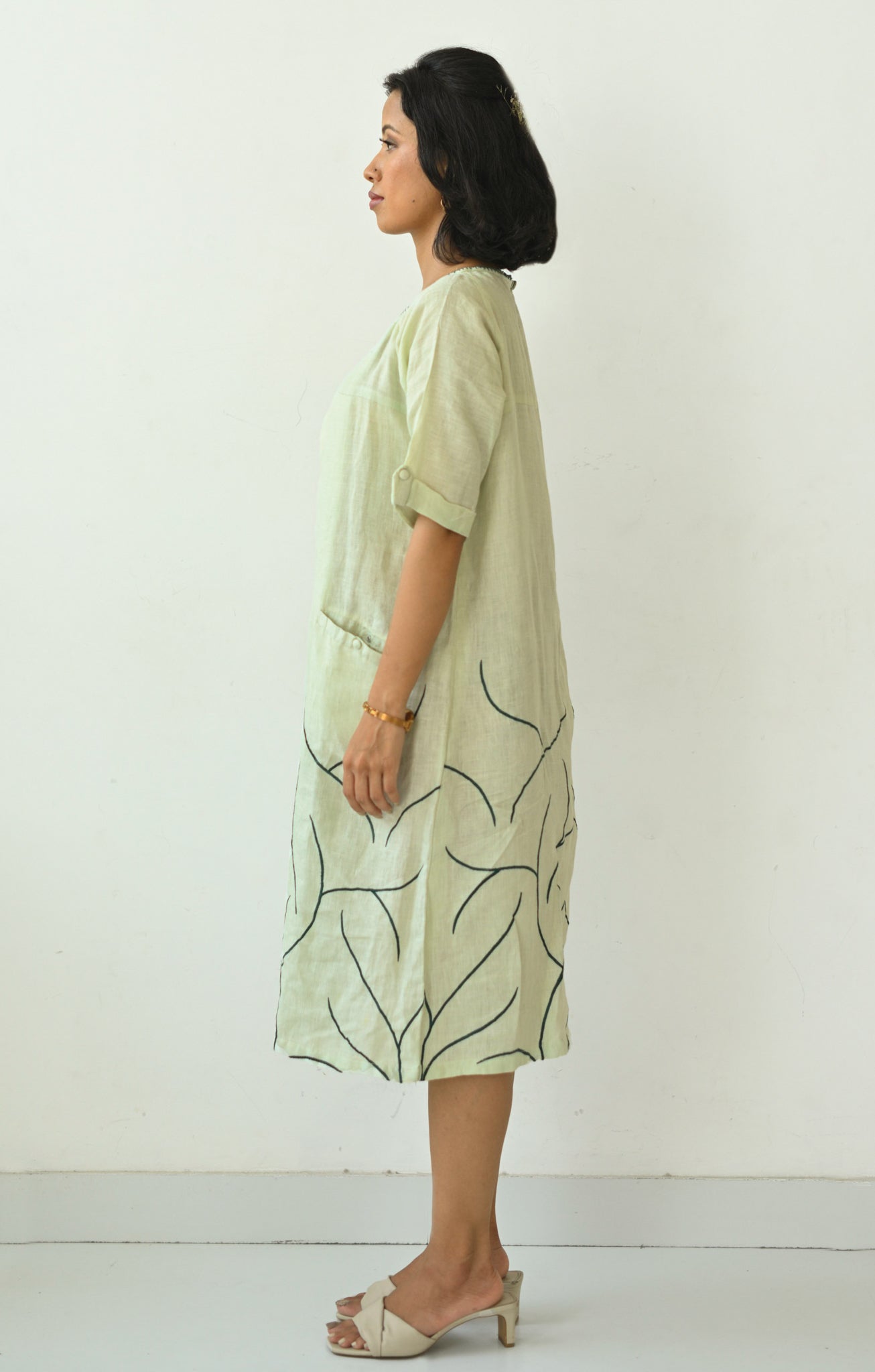 Pastel Green Linen Anti-fit Dress