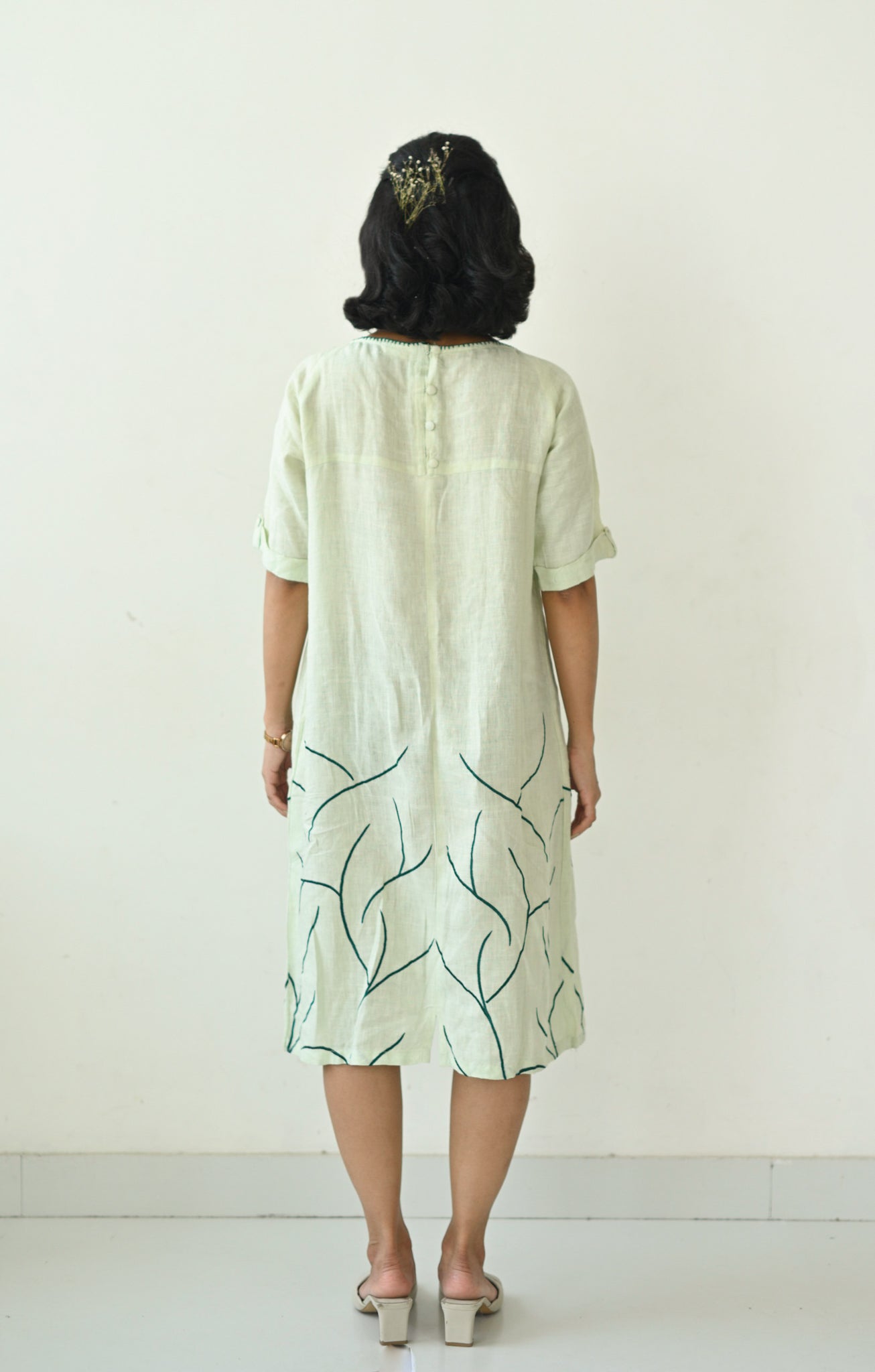 Pastel Green Linen Anti-fit Dress