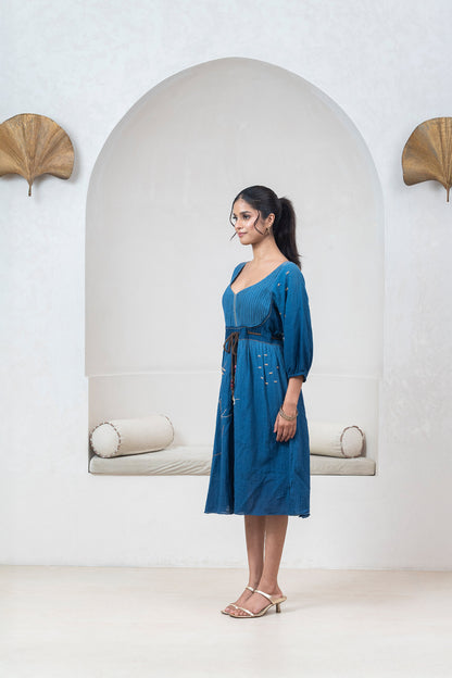 Ombre Indigo Blue Kintsugi Inspired Dress