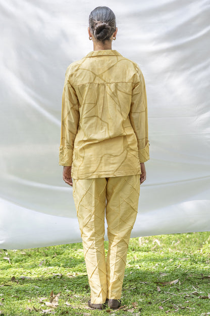 Designer Chanderi Silk outfit with kintsugi-inspired print