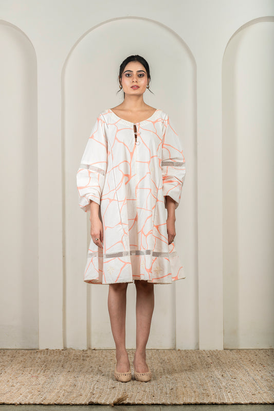 Beige Anti-Fit Cotton Dress