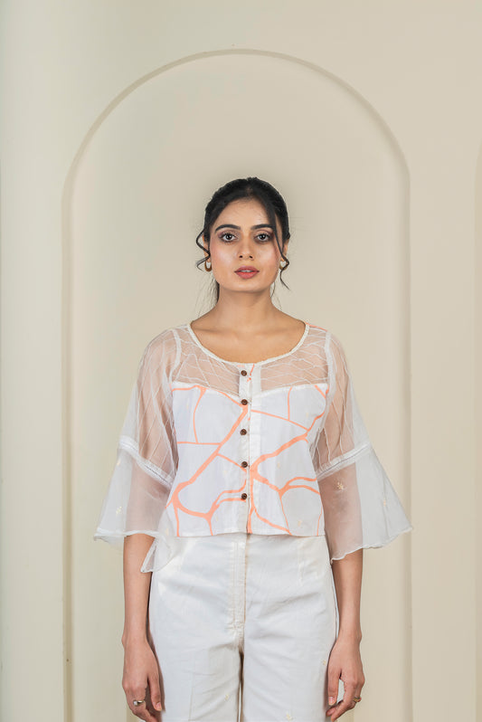 Organza & Cotton Summery Top