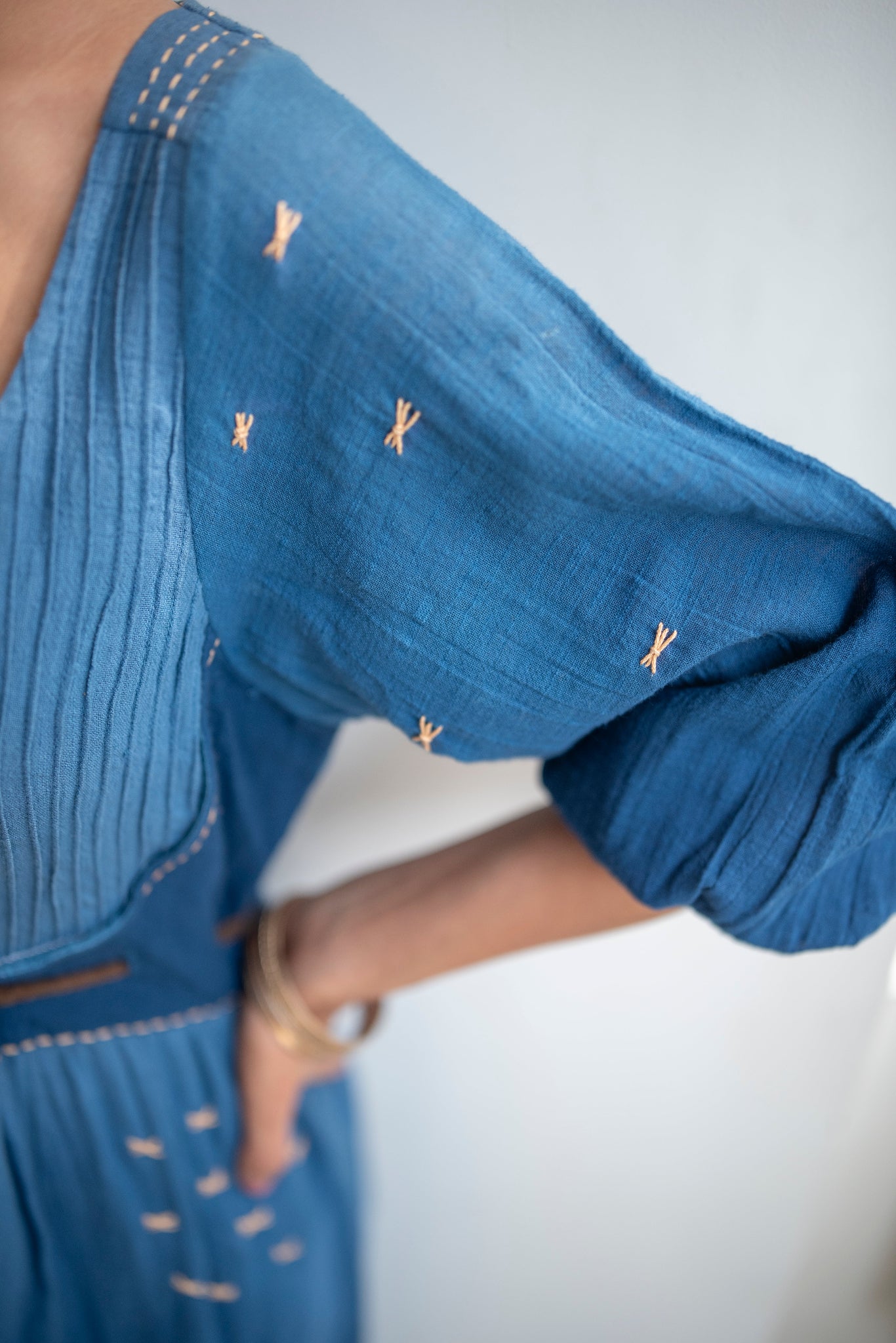 Ombre Indigo Blue Kintsugi Inspired Dress