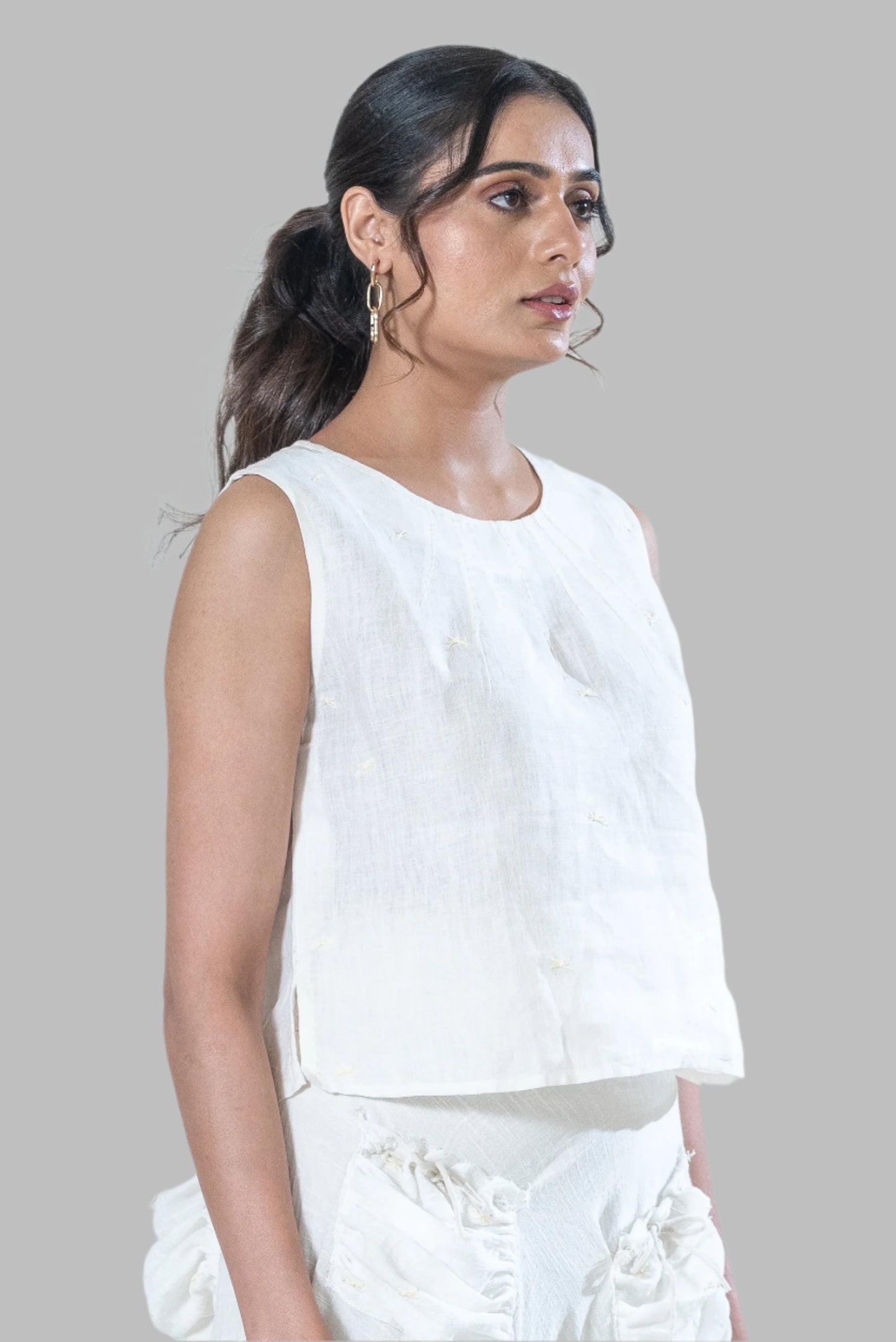 Linen Cropped Top
