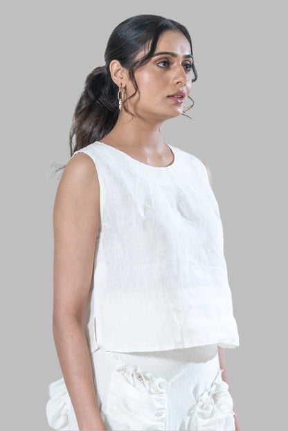 Linen Cropped Top