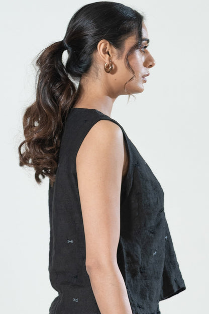 Linen Embroidered Top