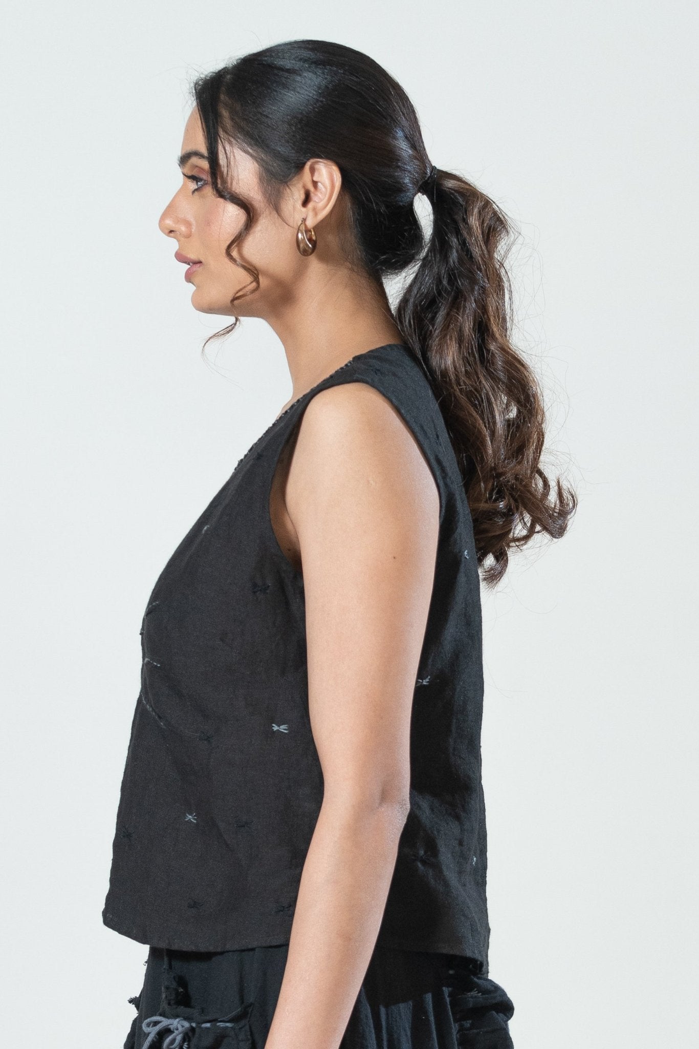 Linen Embroidered Top