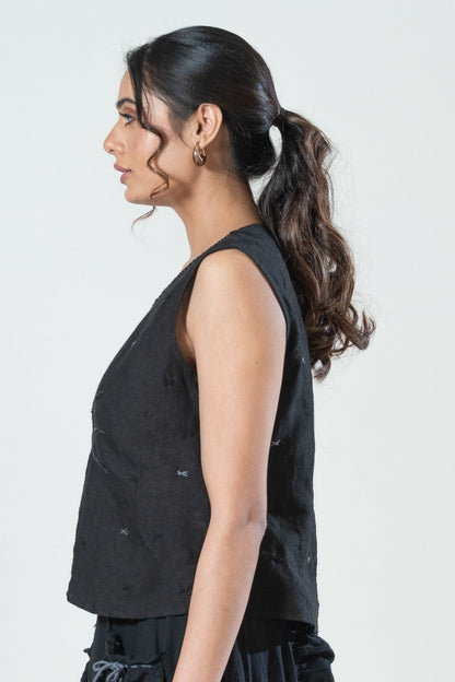 Linen Embroidered Top