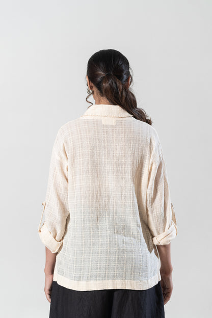 Long Shirt With Peter Pan Style Collar