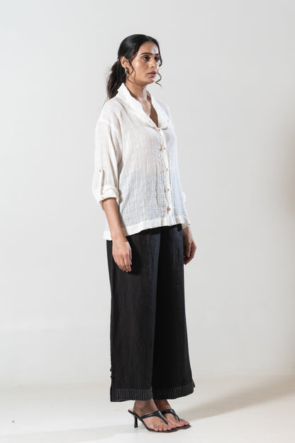 Long Shirt With Peter Pan Style Collar